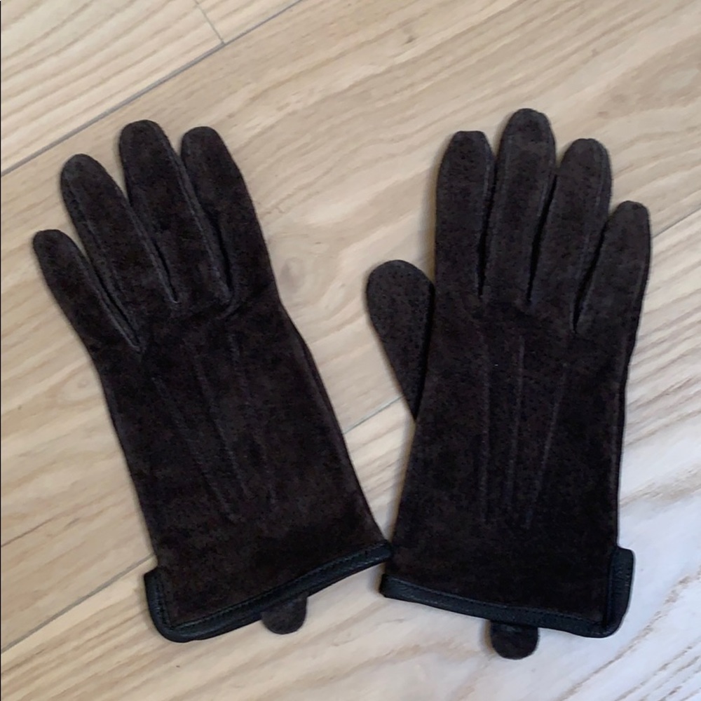LAST CHANCE!!!! Brown suede gloves sz 6.5 NEW